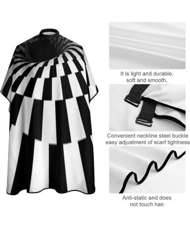 Graphic Geometry Abstract Black White Barber Cape | Professional Hair Cutting Salon Apron | Water Stain & Anti-Static 56.7"x66.9" | International Shipping - Buy Online on GoSupps.com