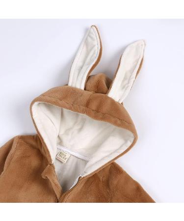 Kids Tales Newborn Baby Rabbit Ear Hooded Romper | Winter Warm Outfit | 0-3 Months - Buy Online on GoSupps.com