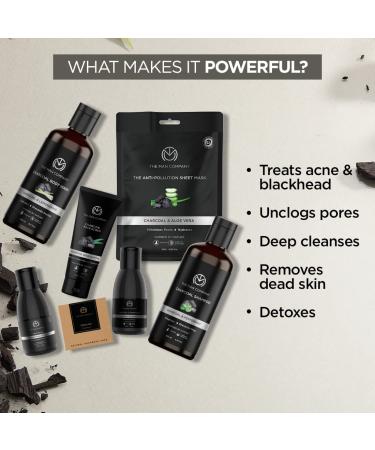 Buy The Man Company Ultimate Charcoal Detan Kit | 8-Piece Grooming Set in Elegant Gift Box - Body Wash Shampoo Face Scrub & More | International Shipping Available - Buy Online on GoSupps.com
