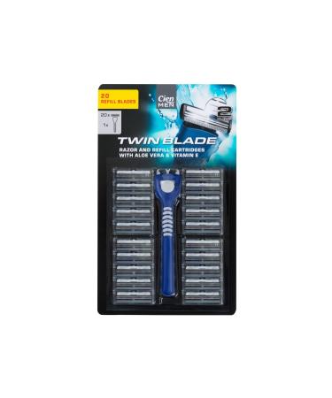 Cien Men Twin Blade Razor System - 6 Wet Razors + 120 Blades + Skin Protection Cream (75ml) - International Shipping Available - Buy Online on GoSupps.com