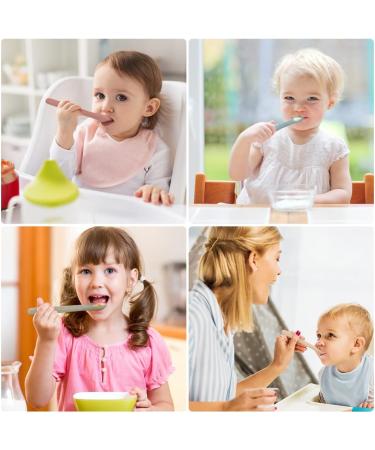 Vicloon 4 Pcs Silicone Baby Spoons - Self-Feeding Weaning Spoons for Kids, Toddlers, Children, Infants - Khaki Series - Buy Online on GoSupps.com