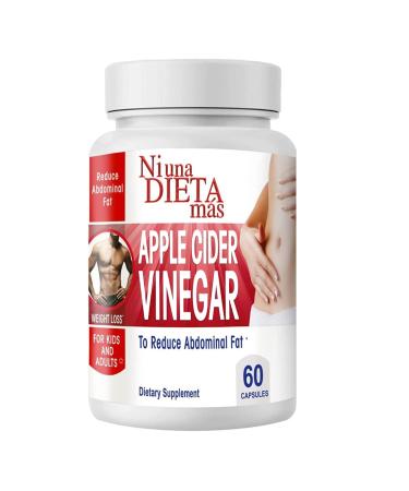 Reduce Abdominal Fat - Vinegar Capsules High in Leucine - Best for Weight Loss - for Kids and Adults (2 Month Supply) NI UNA DIETA MS