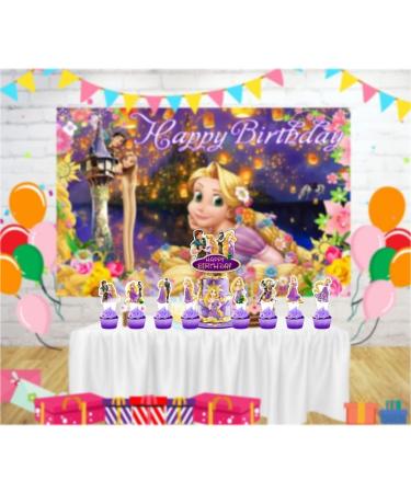 SKORDO 25pcs Tangled Birthday Decorations with 24pcs Rapunzel Cupcake Toppers 1pcs Cake Topper for Rapunzel Birthday Party Supplies - Buy Online on GoSupps.com