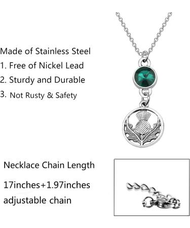 WSNANG Scottish Thistle Necklace - Elegant Thistle Pendant for Women | Scottish Blessing Jewelry in Silver - Buy Online on GoSupps.com