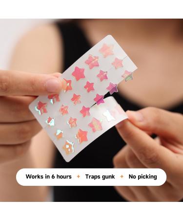 Star Acne Patches with Salicylic Acid & Tea Tree Oil - 96 Iridescent Hydrocolloid Stickers for Zits & Breakouts - Cute Star & Heart Shapes 2 Sizes - Buy Online on GoSupps.com