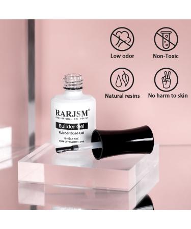 RARJSM Clear Gel Nail Polish - Transparent Builder Rubber Base Soak Off UV/LED Cure - 15ml for Salon & DIY Use - Buy Online on GoSupps.com
