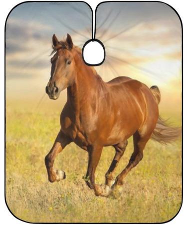 Running Horse Barber Cape - Adjustable Snap Hair Cutting Apron for Adults | International Shipping Available - Buy Online on GoSupps.com
