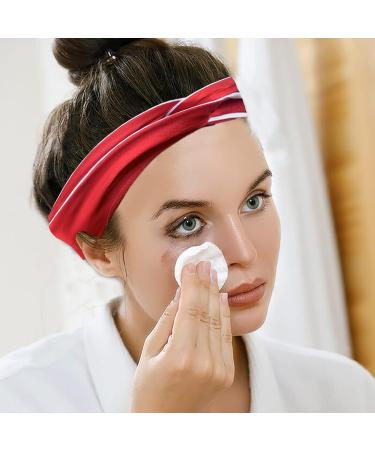 LWZH Silk Satin Stretchy Red Twist LED Headband for Women - Perfect for Washing Face, Makeup, and Skin Care - Buy Online on GoSupps.com