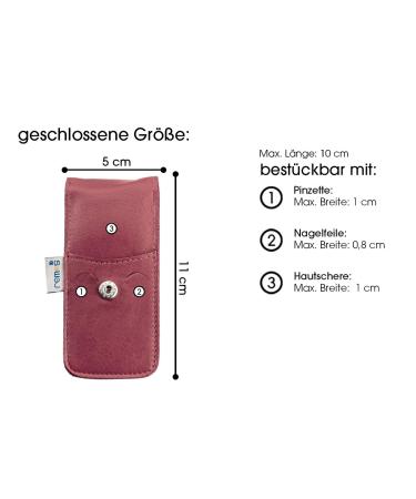 REMOS Red Genuine Leather Nail Case Empty Storage for 3 Nail Instruments | International Shipping - Buy Online on GoSupps.com