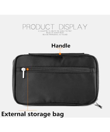 Makeup Brush Pocket & Waterproof Cosmetic Bag - Portable Beauty Travel Storage with Hand Loop - Black - Buy Online on GoSupps.com