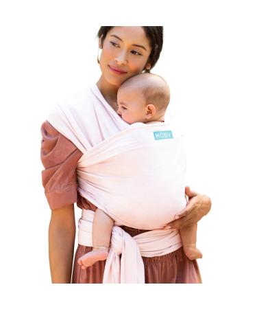 MOBY Rose Quartz Classic Baby Wrap Carrier for Newborn to Toddler up to 33lbs Baby Sling from Birth One Size Fits All Breathable Stretchy Made from 100% Cotton Unisex