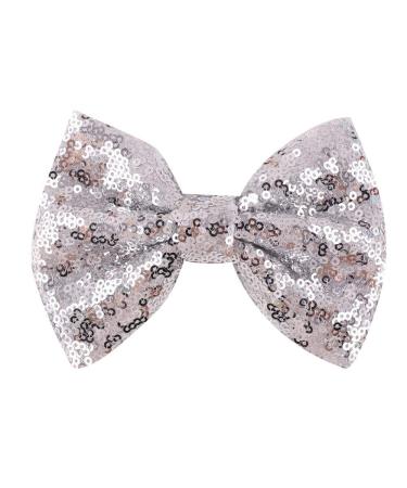Love Fairy Fashion Bow Hairpin Sequins Hair Clip Multicolor 0ptional for Children and Women (Silver)