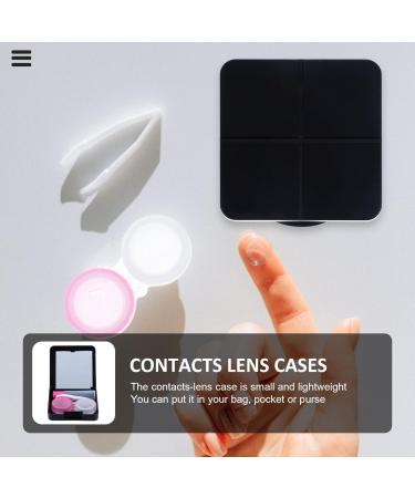 Shop Hapinary Exquisite Contact Lens Container | Small Organizer & Holder | Stylish Checkered Case - 6.5x6.5x2cm - Buy Online on GoSupps.com