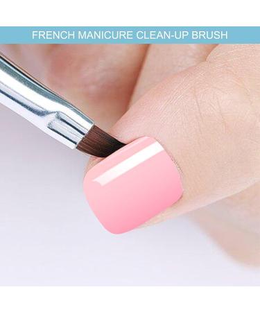 Oblique French Tip Nail Art Brush Set | Manicure Clean-Up & Design Pen | UV Gel & Acrylic Painting | Fine Hair | Black Handle - NB113 - Buy Online on GoSupps.com