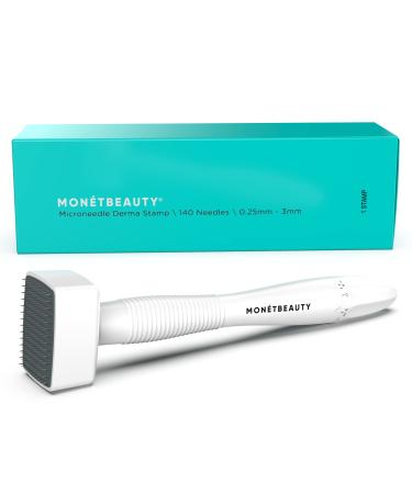 MontBeauty Adjustable Microneedle Derma Stamp 0.25mm-3mm, 140 Professional Grade Needles Derma Pen for Acne Scars and Stretch Marks, Effectively Remove Fine Lines and Wrinkles