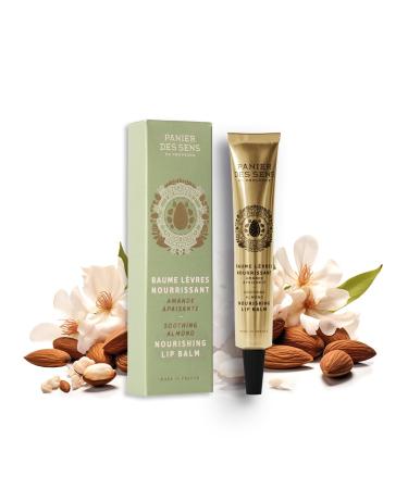 Panier des Sens - Almond Lip Balm for Women - Lip Moisturizer - Almond Extract & Almond Oil - Made in France Lip Care - 98% Natural Ingredients - Lip Balm Hydrating Nourishing for Dry Lips - 0.5 Fl oz Almond 0.5 Fl Oz
