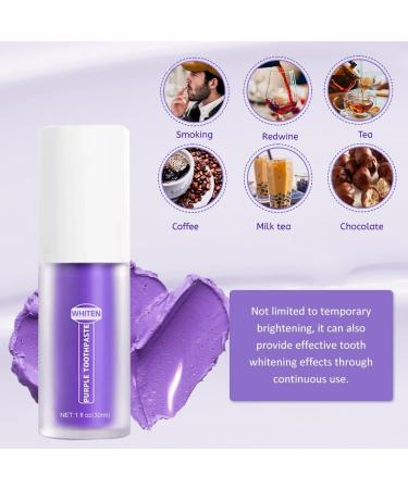 Purple Teeth Whitening Toothpaste - Remove Stains & Achieve White Teeth | 30ml Color Correction Formula - Buy Online on GoSupps.com