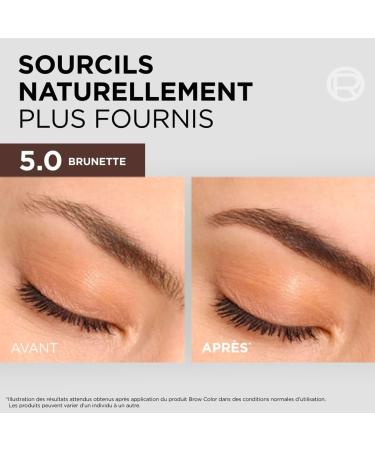 L Or al Paris - Teinture Sourcils Semi-Permanente - Tenue Jusqu 5 Semaines* - Premiers R sultats en 5 Min - Jusqu 10 Utilisations - Sans Ammoniaque - Brow Color - Teinte : 5.0 Brunette - Buy Online on GoSupps.com