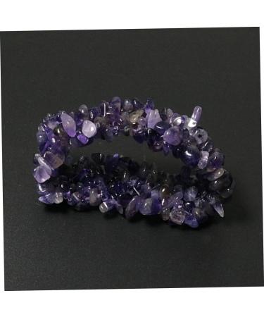 TEHAUX Womens Bracelet 2pcs Chunky Chakra Bracelet Irregular Bracelet Crystal Beads Layer Crystal Bracelet Layer Gemstone Crystals Bracelet Women Gemstone Bracelet To Heal Purple Rope - Buy Online on GoSupps.com