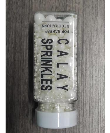 Edible White Pearl Sugar Sprinkles | Cake & Cupcake Toppers | Cookie Decorations for Weddings & Daily Treats - Buy Online on GoSupps.com