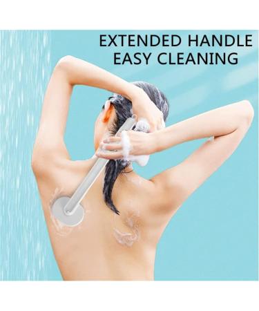 Long Handle Back Scrubber with Soap Dispenser - Exfoliating Body Shower Brush - Buy Online on GoSupps.com