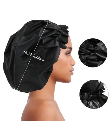 Extra Large Shower Cap for Dreadlocks - Adjustable & Reusable - Waterproof Bath Cap for Women, Girls, Braids, Long Hair (Black) | TRENDYSUPPLY - Buy Online on GoSupps.com