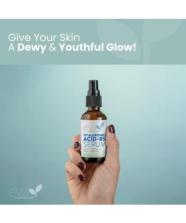 Eva Naturals Hyaluronic Acid Serum with Vitamin B5 - Anti-Aging & Anti-Wrinkle Moisturizing Serum - 2 Oz - Buy Online on GoSupps.com