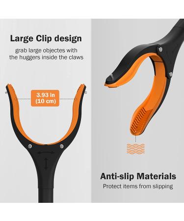 2 Pack 32 Folding Reacher Grabber Tool for Elderly - Wide Claw Opening Trash Picker with Magnetic Tip - Lightweight and Strong Grip - Buy Online on GoSupps.com
