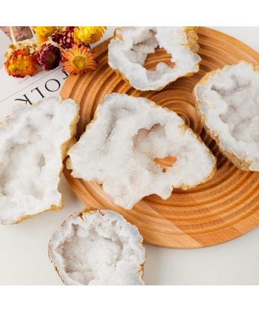 Home Natural Clear Quartz White Agate Crystal Slab Slice Quartz Crystal Cluster Minerals Reiki for Home Decoration (Size : 250-300g) - Buy Online on GoSupps.com