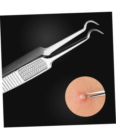 BELLIFFY 3pcs Clip Pimple Blackhead Blemish Extractor Pimple Tweezers Remover Kit Stainless Steel Silver - Buy Online on GoSupps.com