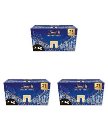 Lindt - Ballotin CHAMPS- LYS ES Assorti - Assortiment de Chocolats au Lait Noirs et Blancs Pralin Croustillants et Onctueux - Id al pour No l 216g (Lot de 3) Ballotin Mix 216g (Lot de 3)