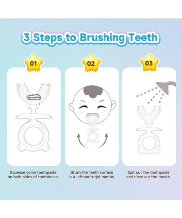 Baby Toothbrush for 6+ Months to 6 Years - Food Grade Silicone Bristles - U Shaped Infant & Toddler Training Toothbrush - Blue - Buy Online on GoSupps.com