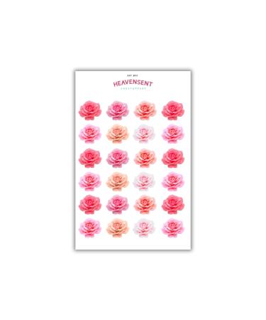Cake Topper Edible Pre-cut 40 Pink Rose Flowers Premium Thick Sweet Wafer Card Standing Cupcake Toppers Birthday Party Cake Decorations