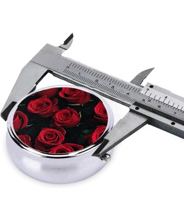 Red and Black Rose Round Pill Box - 3 Compartment Portable Travel Medicine Organizer for Vitamins & Tablets - Buy Online on GoSupps.com