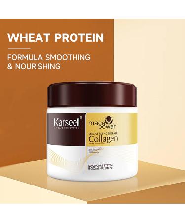 Karseell Collagen Hair Treatment 16.90 oz 500 ml Deep Repair Conditioning Argan Oil Collagen Hair Mask Essence for Dry Damaged Hair 500 ml (Pack of 1) - Buy Online on GoSupps.com