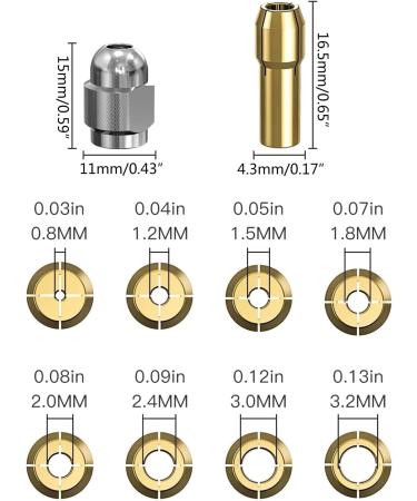 LUOFENG Copper clamp Durable Drill Chuck Collet Set (1/32"-1/8") 4486Drill Keyless Bit Chuck for Reliable Grip and Easy Installation - Buy Online on GoSupps.com