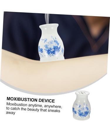 TOVINANNA 3 StK Moxibustion Cups - Blue & White Porcelain Canisters for Cancer Care | Electric Ceramic Moxa Massage Therapy - Buy Online on GoSupps.com