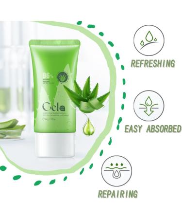 96% Aloe Vera Gel Pure Aloe Vera Gel Aloe Vera Gel For Face Organic Aloe Vera Gel Aloe Vera Face Cream for Women & Men Sunburn After Sun Soothing Cooling Moisturizing Repair - Buy Online on GoSupps.com