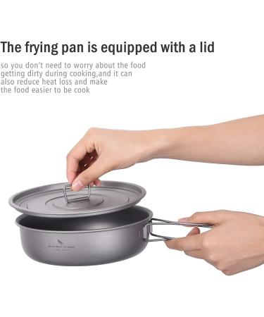 Boundless Voyage Titanium Frying Pan + Lid | Ultra-Light Camping Cookware | A-Ti2065C (1000ml) | Picnic Skillet Griddle Tableware - Buy Online on GoSupps.com