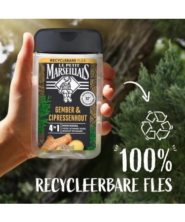 Kenvue Brands LLC Le Petit Marseillais 4in1 shower gel with ginger and cypress wood dermatologically tested with extra refreshing effect 12x250 ml - Buy Online on GoSupps.com