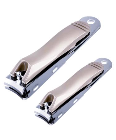 SHICEN 2 Pack Nail Clippers with No Splash Storage Box Nail Clippers for Thick Nails Sharp and Durable Nail Clipper Kit for Men and Women Good Gift(Small and Big)