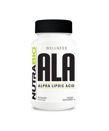 NutraBio Alpha Lipoic Acid (ALA) Supplement 300mg Supports Antioxidant Health May Boost Energy Production and Wellness 90 Vegetable Capsules