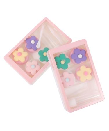 Faruta 2 pieces of contact lens esui portable contact lens box mini contact lens container container contact lens organizer for school at home travel pink