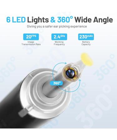 Augot Wireless Ear Wax Removal Kit Camera 1920P HD Otoscope | 8pcs Cleaning Kit | IP67 Waterproof WiFi Endoscope for Adults Kids Pets - Buy Online on GoSupps.com