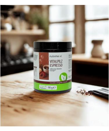  Nutrimexx VitalPilz Espresso Instant Coffee Powder with Reishi Hericium and Maitake Sugar Gluten and Lactose Free Natural Alternative to Coffee with Micronutrients for Energy and Concentration 90g - Buy Online on GoSupps.com