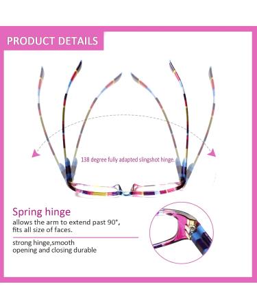 Cojwis 4 Pack Women s Reading Glasses - Stylish Patterns & Spring Hinges - 2.00 Magnification - 4 Color Mix - Buy Online on GoSupps.com