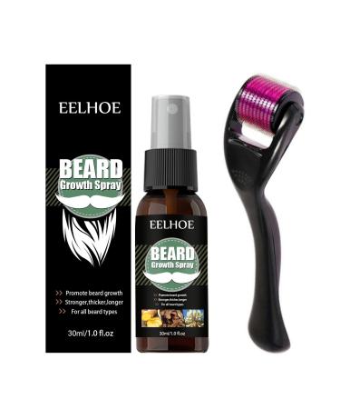 Fulenyi Beard Growth Kit Beard Care Set 30ml Beard Growth Kit for Men Beard Derma Roller Beard Growth Serum Oil Beard Balm