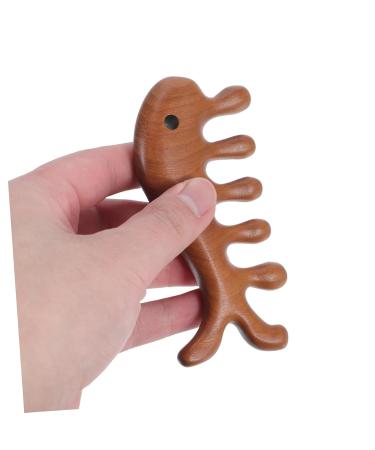 Hapinary Fish Shape Massage Comb | Wooden Broad Tooth Comb for Curly Hair | Ergonomic Acupuncture Scalp Massager - Buy Online on GoSupps.com