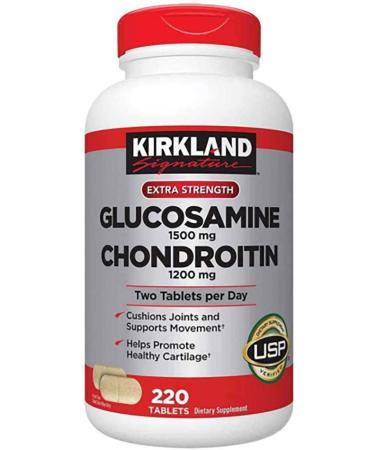 Adema Kirkland-Signature Glucosamine HCI 1500 Mg Chondroitin Sulfate 1200 Mg 220 Tablets,Suports Joint Cushioning,Nourishes Joint and Connective Tissue