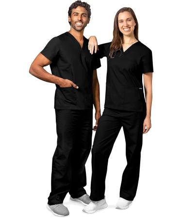 Adar Universal Unisex Scrubs - Drawstring Scrub Set in Medium Black - Buy Online on GoSupps.com